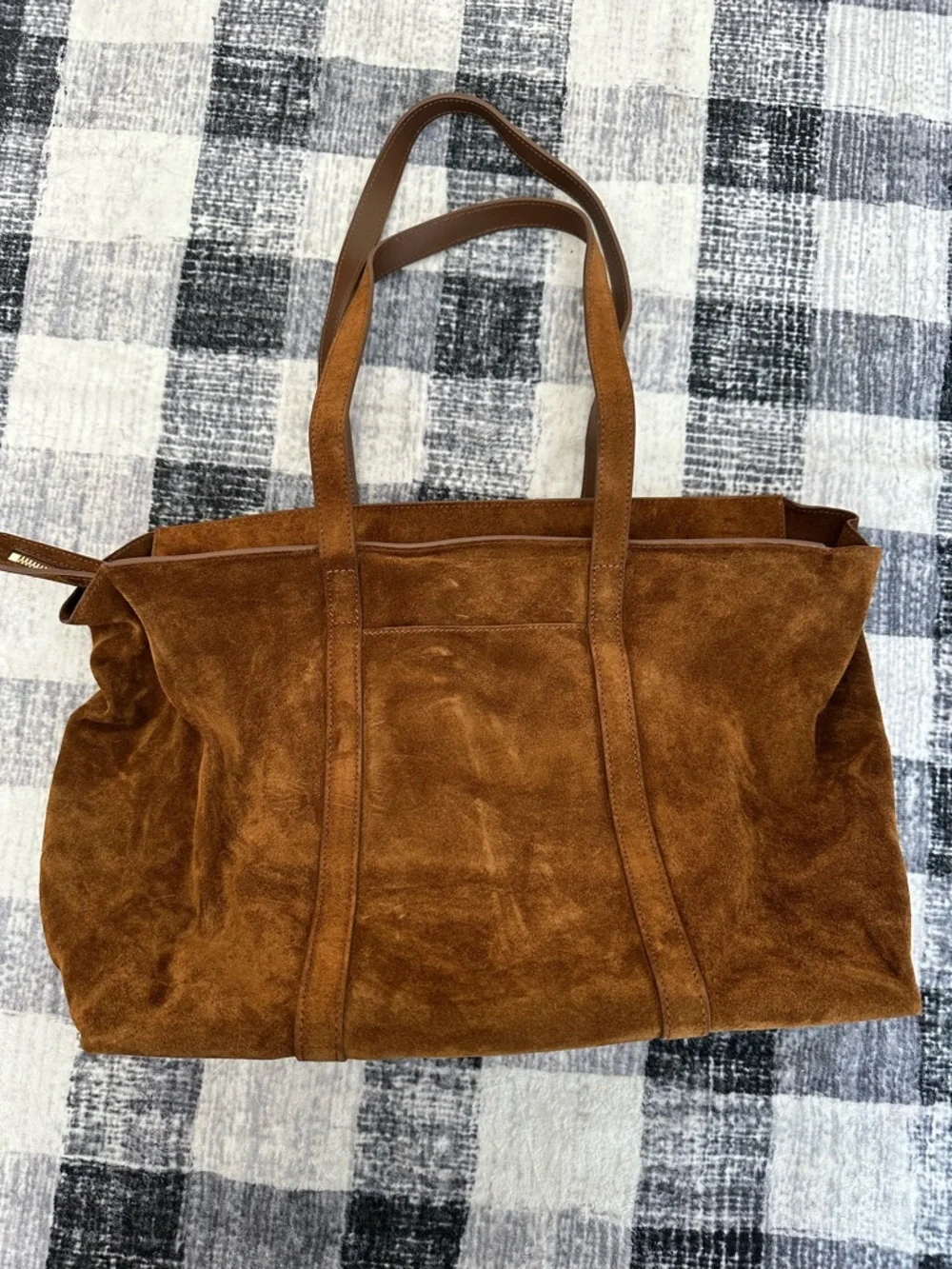 Quince Italian Suede Everyday Tote - Whiskey - Picture 4 of 12